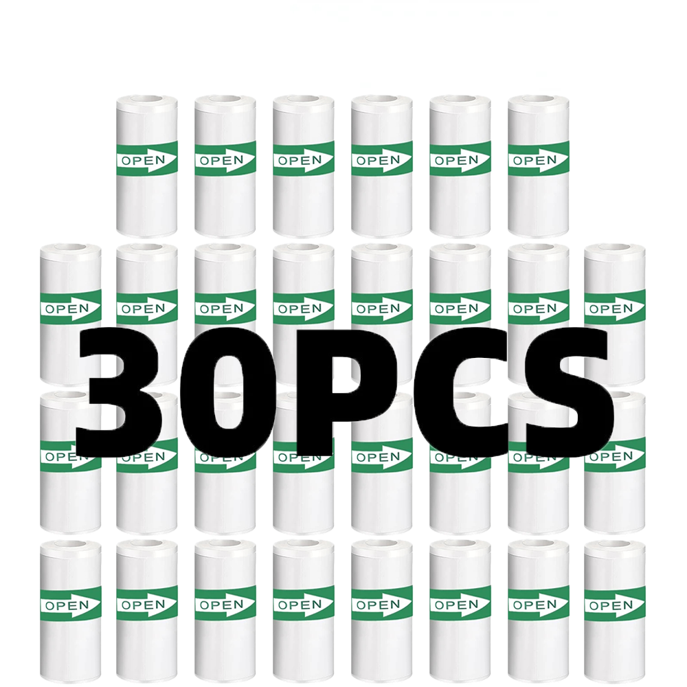 Heat Transfer Vinyl Roll - 30 rolek 57*25mm papier termiczny biała