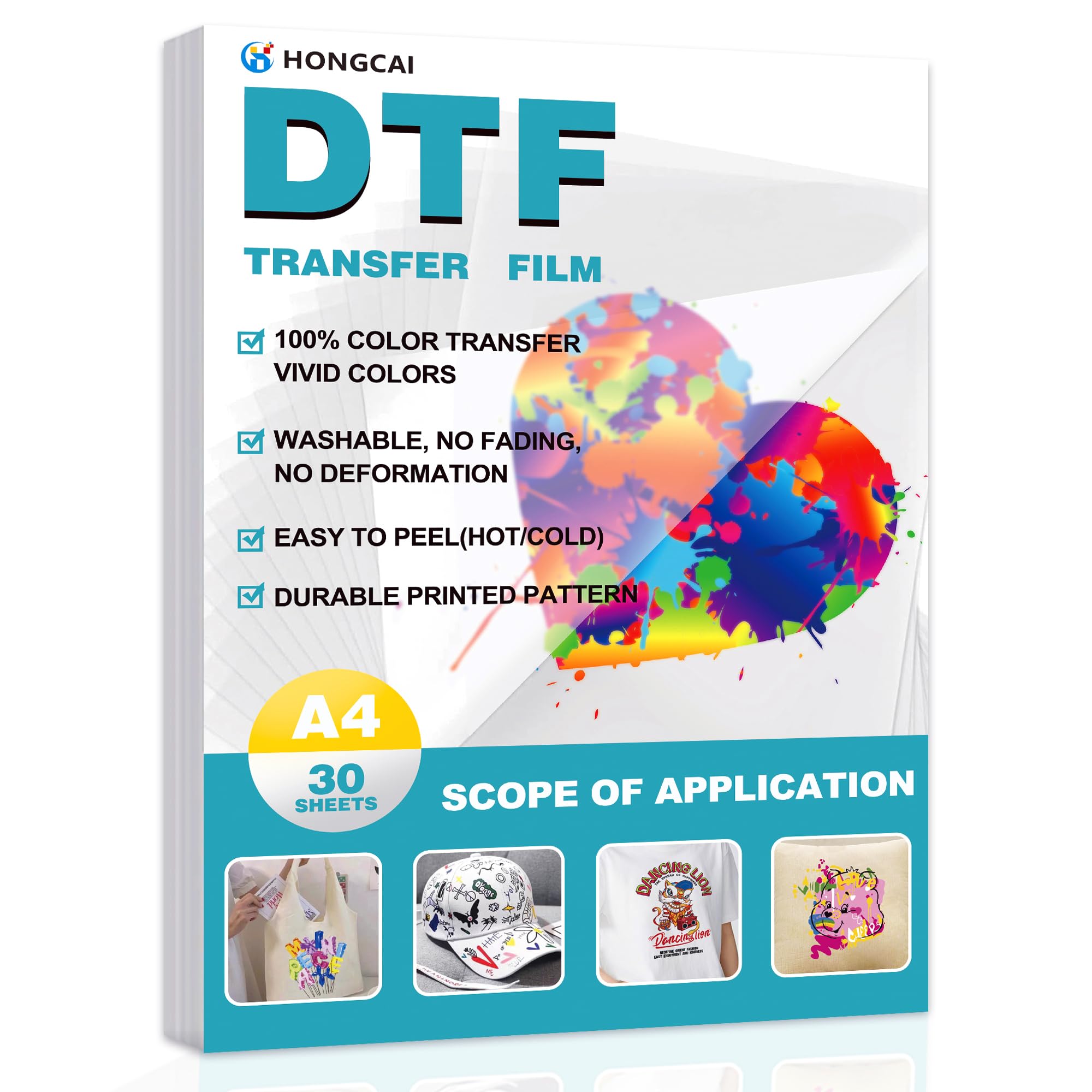 Dtf Hot Peel Film - HONGCAI 30 arkuszy folii transferowej DTF