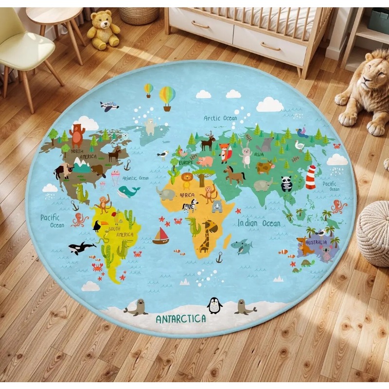   Okrągła mata podłogowa z map – Commercial Printing Usa recenzja i cena